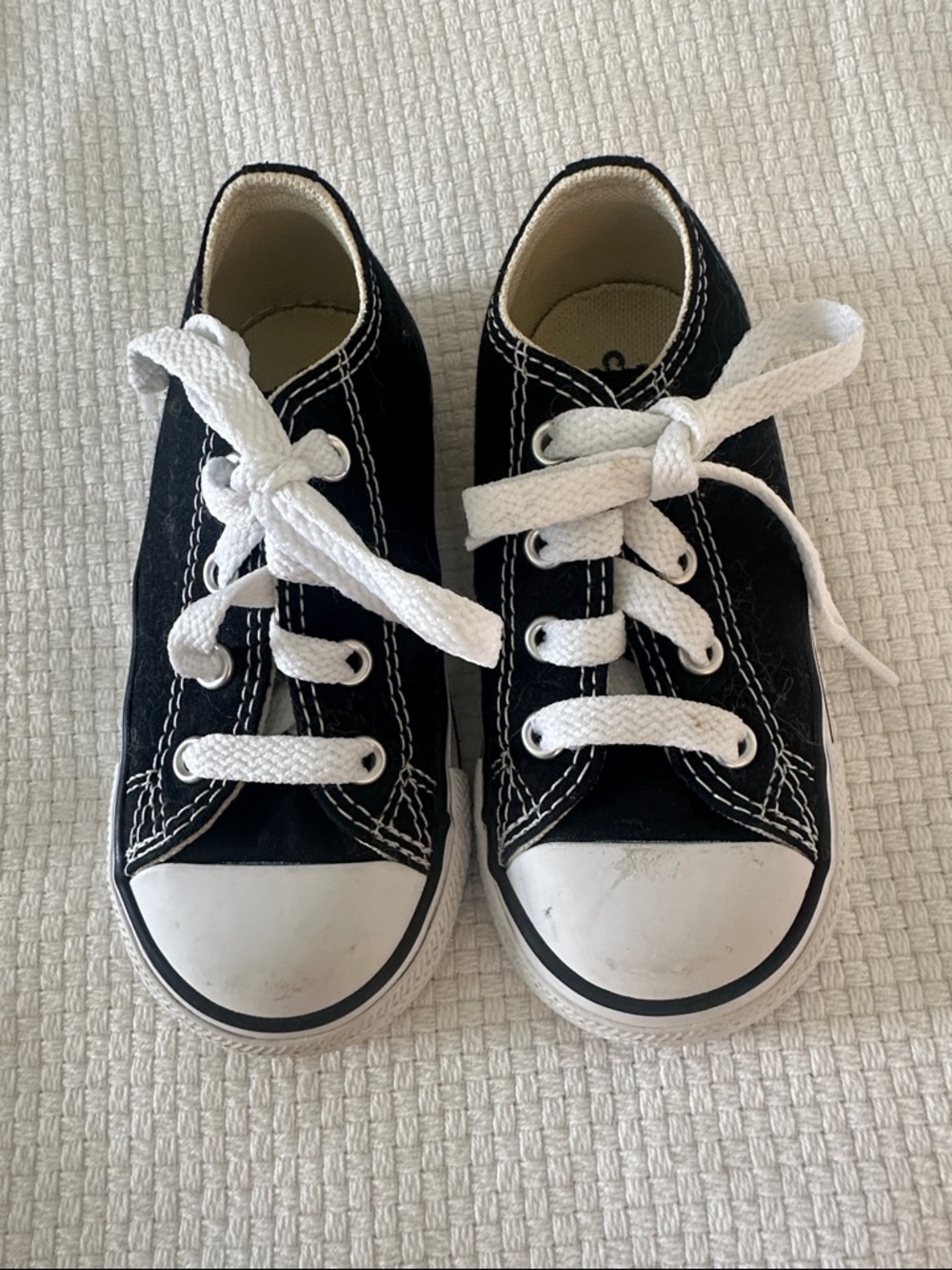 Kids Black Converse Lace-Up Sneakers